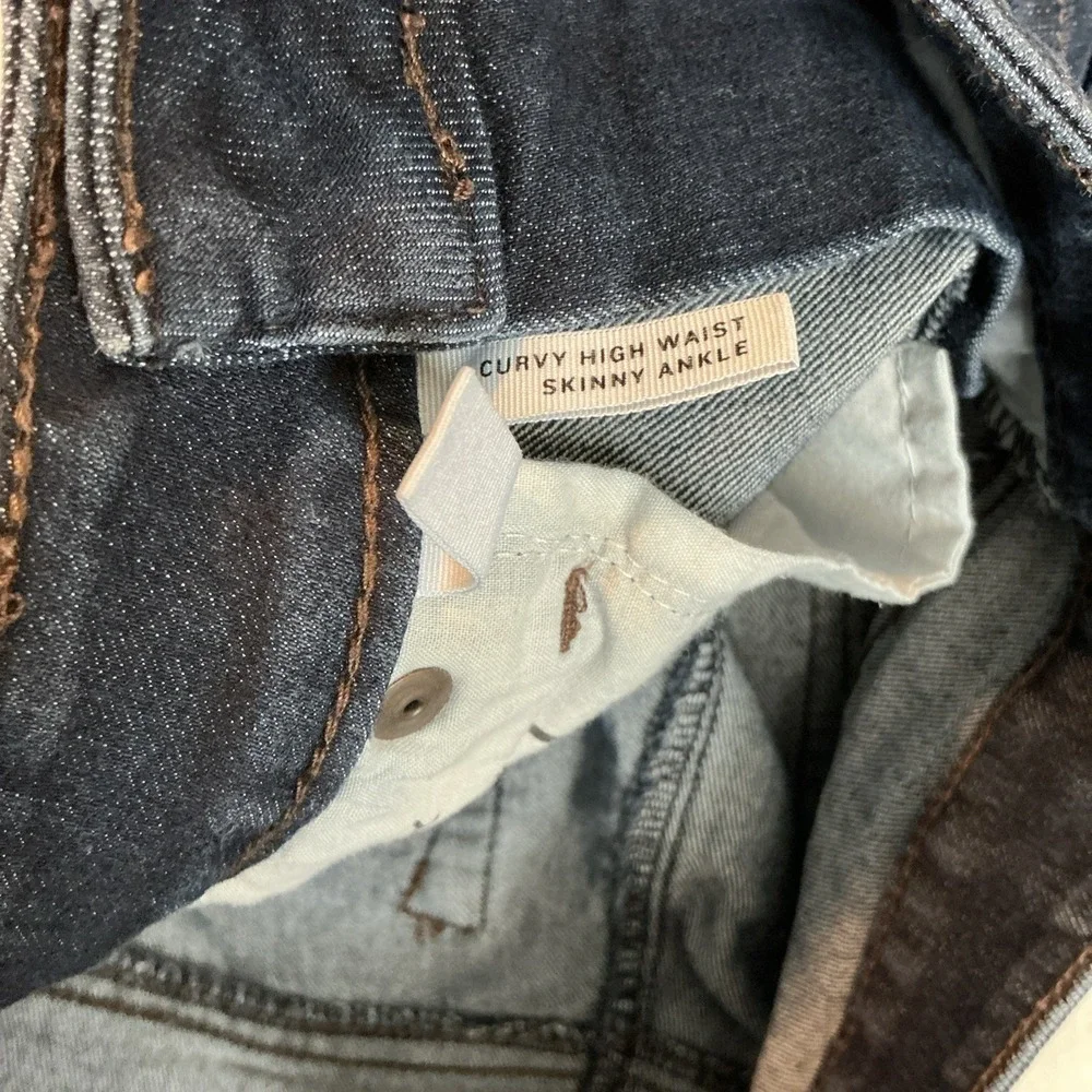 Ann Taylor Loft Curvy High Waist Skinny Ankle‎ Stretch Women's Jeans Sz 25/0